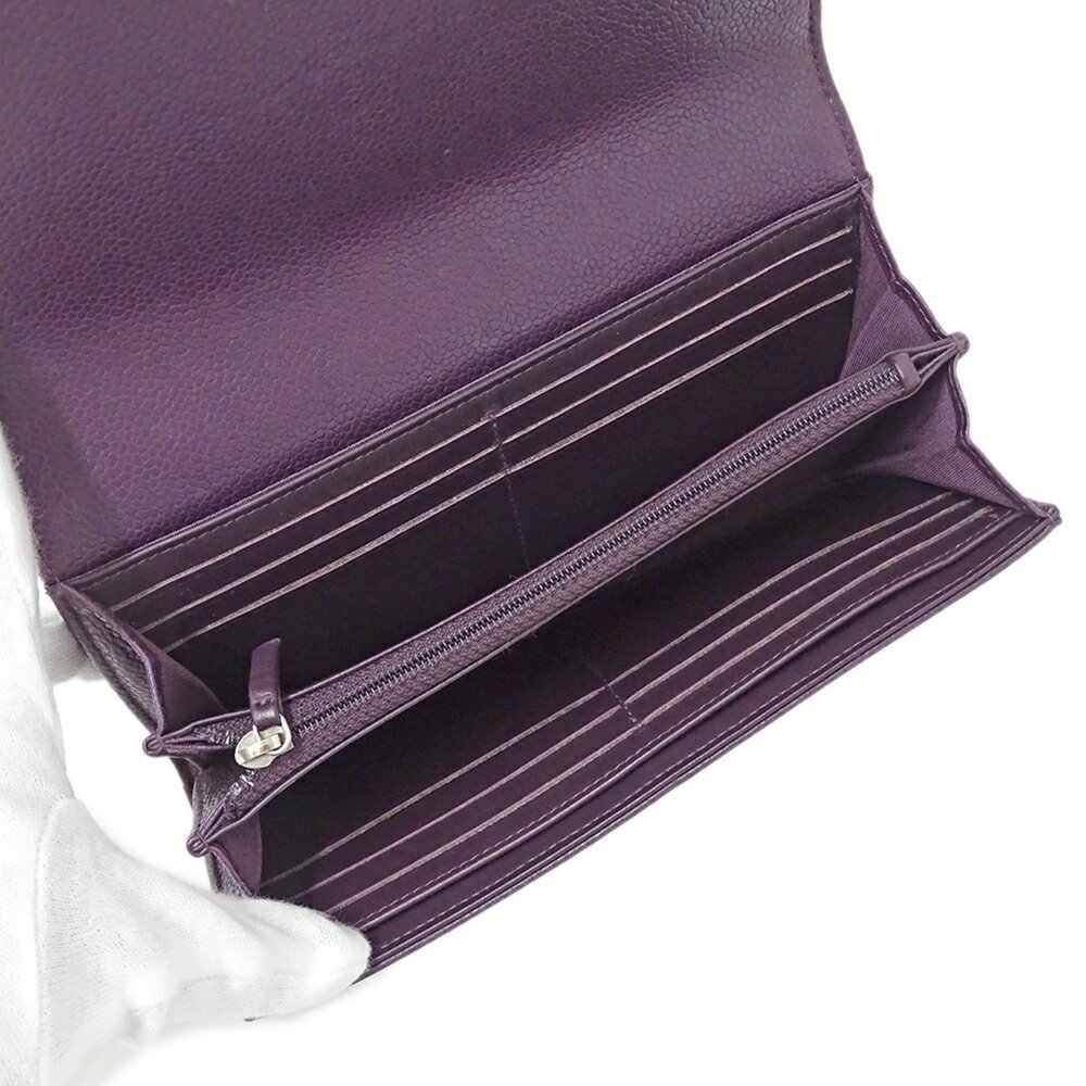 CHANEL Purple Caviar Leather Wallet - Picture 5 of 13